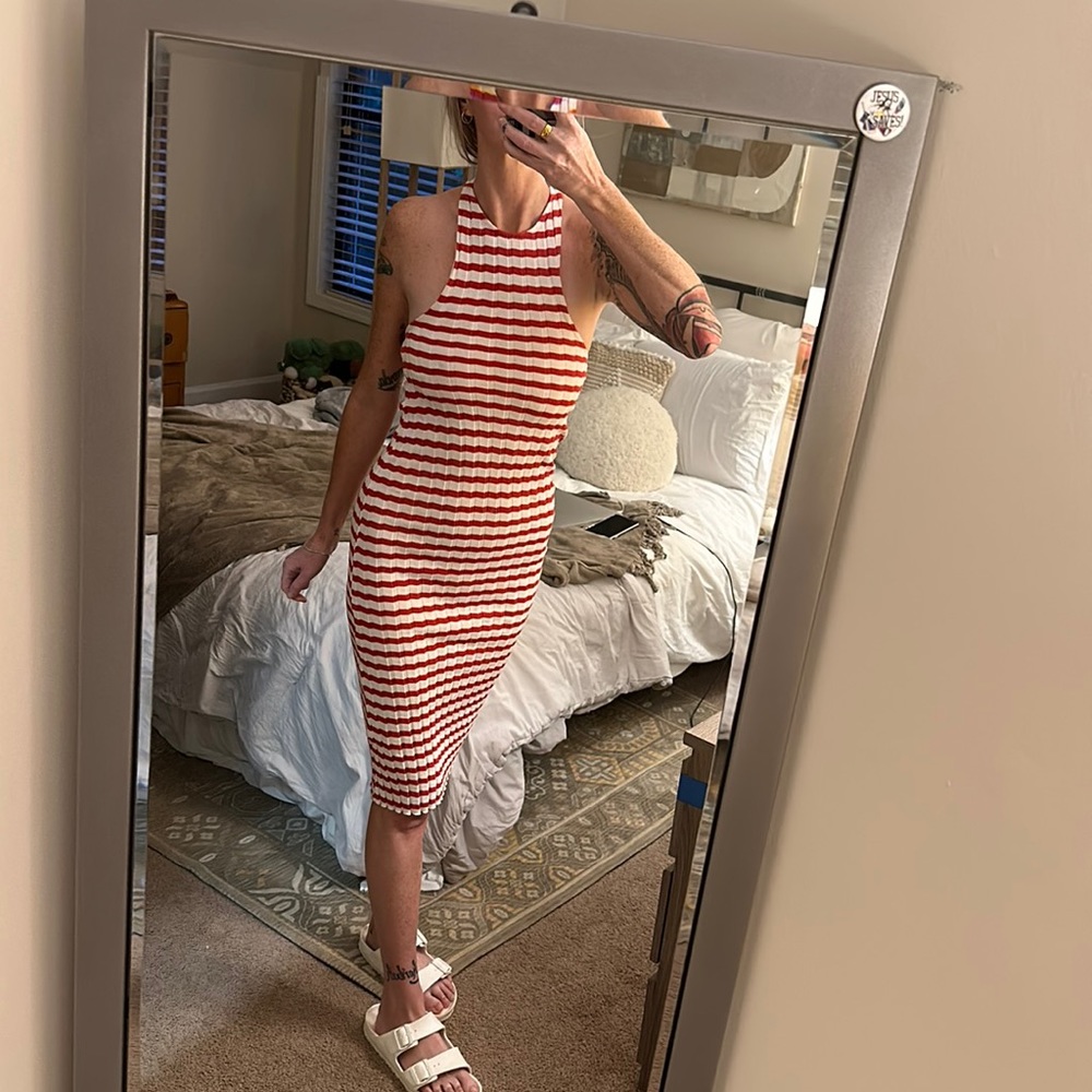 Zara dress ribbed high neck halter size small